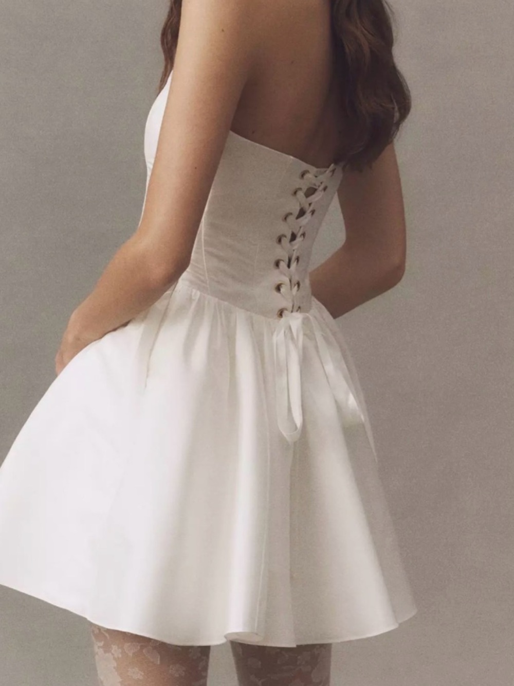 Anthro/BHLDN Strapless Corset Mini Dress for Brides - Picture 2 of 5